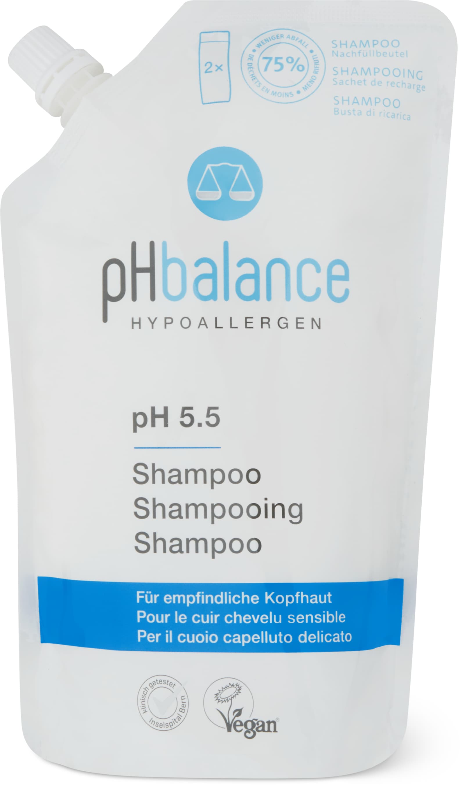 Nachfüllung veganes Shampoo für sensible Kopfhaut